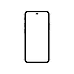 Smartphone mockup with blank screen. Mobile phone mockup front view.