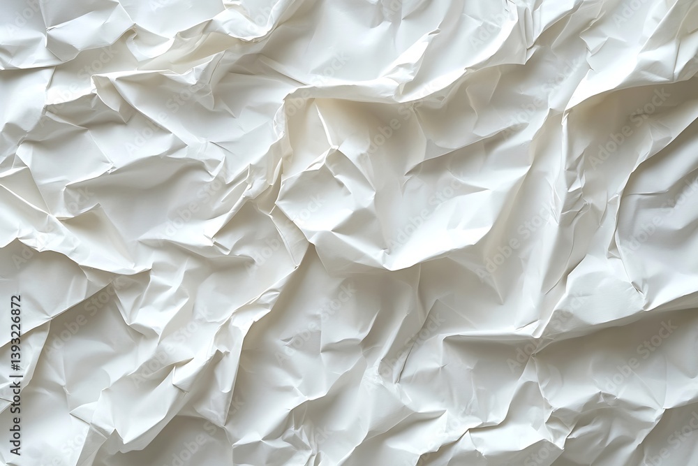 Leinwandbilder white crumpled paper texture background abstract wrinkled surface folded sheet blank canvas creative