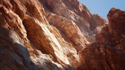 Obraz premium capture close-up shot of rugged cliffs with intricate rock formations and visible layers