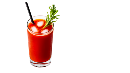 Bloody Mary cocktail with rosemary, refreshment drink, cut out transparent