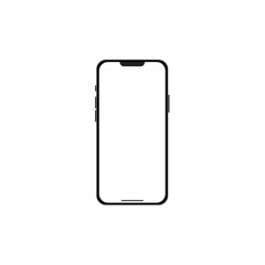 Smartphone mockup with blank screen. Mobile phone mockup front view.