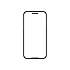 Smartphone mockup with blank screen. Mobile phone mockup front view.