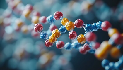 A Colorful Microscopic Visualization of DNA Molecules Strands