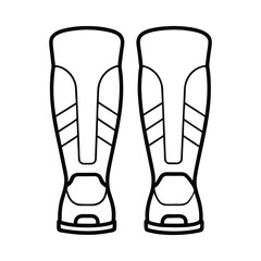 Minimalist Soccer Shin Guard Outline Vector Illustration for Sports and Footwear
