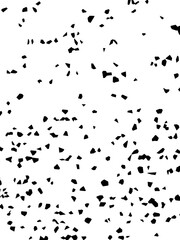 Minimalist black and white terrazzo pattern with scattered geometric speckles on a clean white background. This seamless abstract design is perfect for modern branding, packaging and fabric prints 