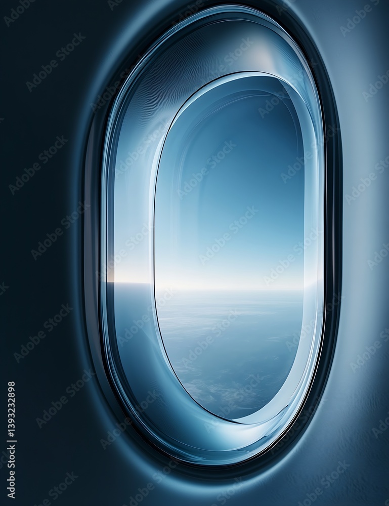 Aufkleber airplane window view with blue sky and clouds for travel vacation flight and journey concepts : gene