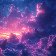 Stunning vibrant sunset cloudscape