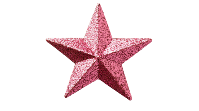 Festive pink star ornament decoration, party design, cut out transparent