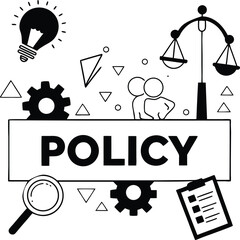 set of vector icons policy