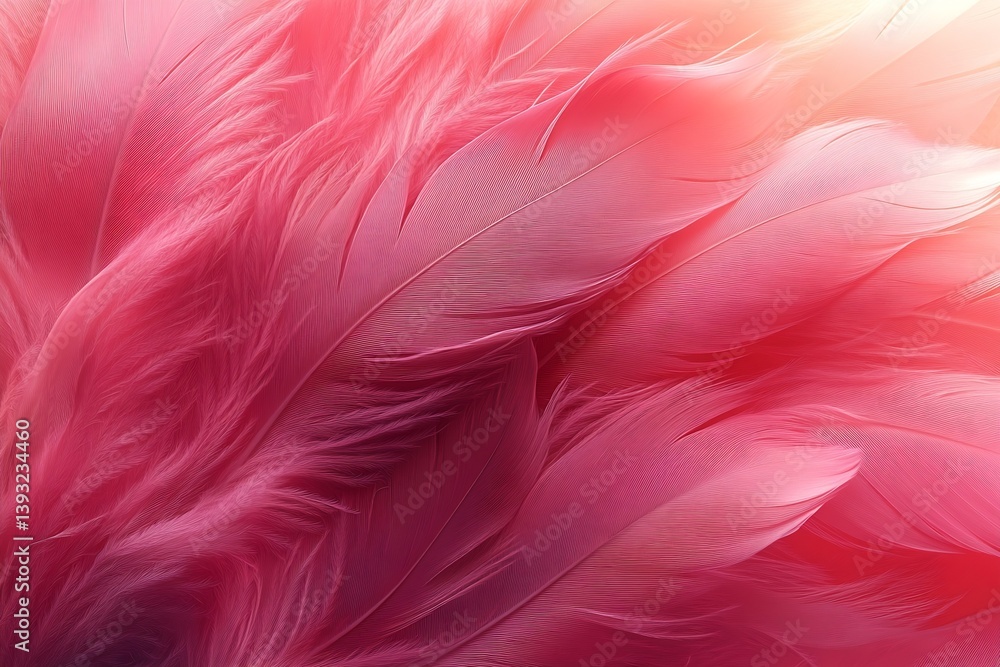 Poster close up of vibrant pink flamingo feathers texture and pattern nature and beauty concept : generativ