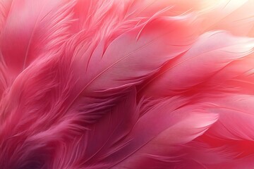 Obraz premium Close Up of Vibrant Pink Flamingo Feathers Texture and Pattern Nature and Beauty Concept : Generative AI