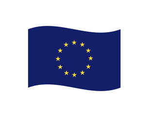Waving European Union flag vector illustration. 