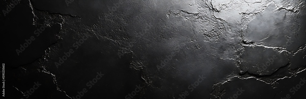 Fototapete abstract dark texture dramatic close up of black stone surface with rough edges and deep shadows : g