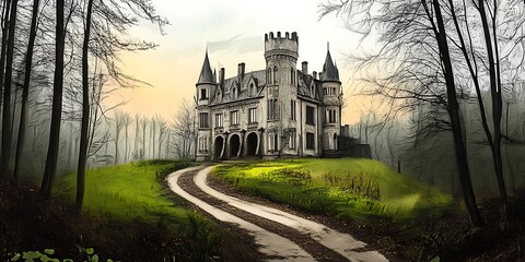 Obraz premium castle in the forest