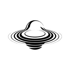 Abstract Black Hole Graphic: Minimalist, Ripples & Negative Space