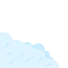 Snow avalanche slides down. Vector illustration.