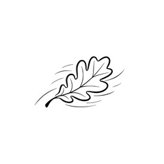 Black and White Oak Leaf Illustration: Minimalist Nature Design