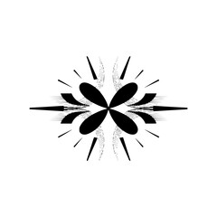Elegant Black and White Floral Emblem on Gradient Background
