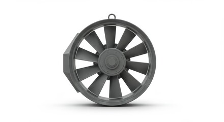 Naklejka premium Industrial Ventilation Fan Unit Depicted in Minimalist Style on White Backdrop