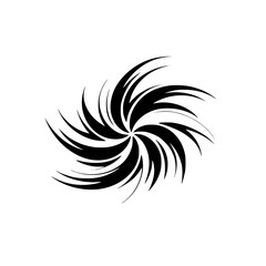 Black Swirl Abstract Design on Gradient Background