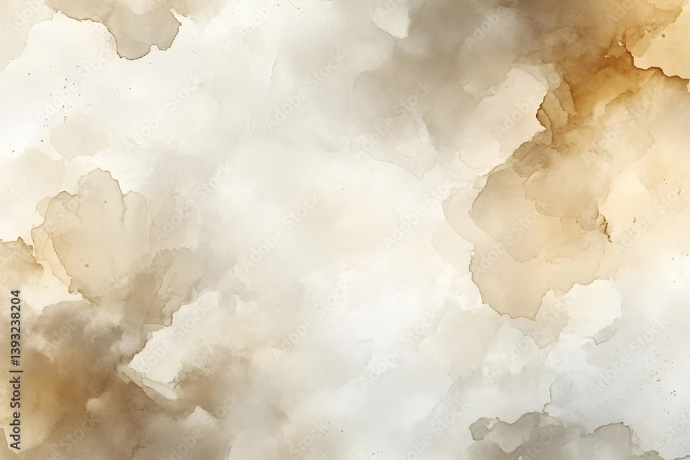 Aufkleber Abstract Watercolor Background Neutral Tones Earthy Texture Artistic Canvas Brown Beige Blending Shades Subtle Gradient : Generative AI