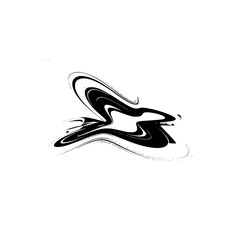 Abstract Black Fluid Shape on White Background, Vector Illustration