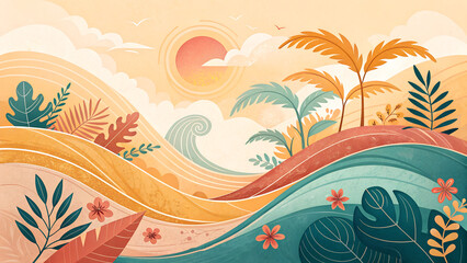 Tropical Beach Summer Paradise Pattern