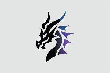 Esporta vector logo dragon, dragon icon, dragon head, vector sticker.