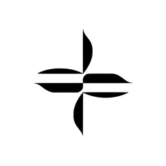 Minimalist Black and White Floral Design on Gradient Background