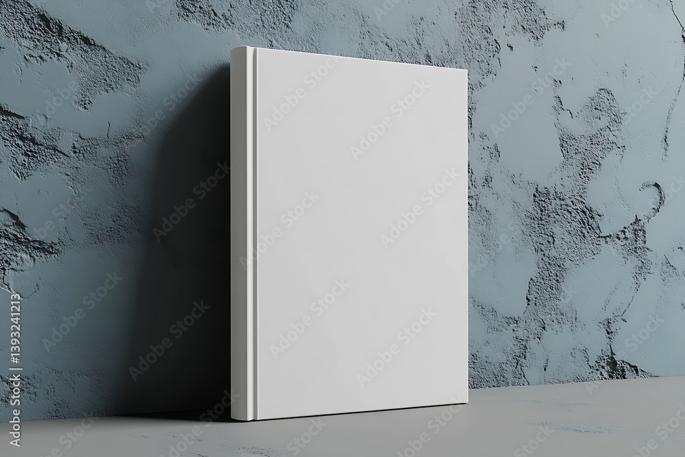 Poster blank white book cover mockup on concrete background for book design presentation : generative ai