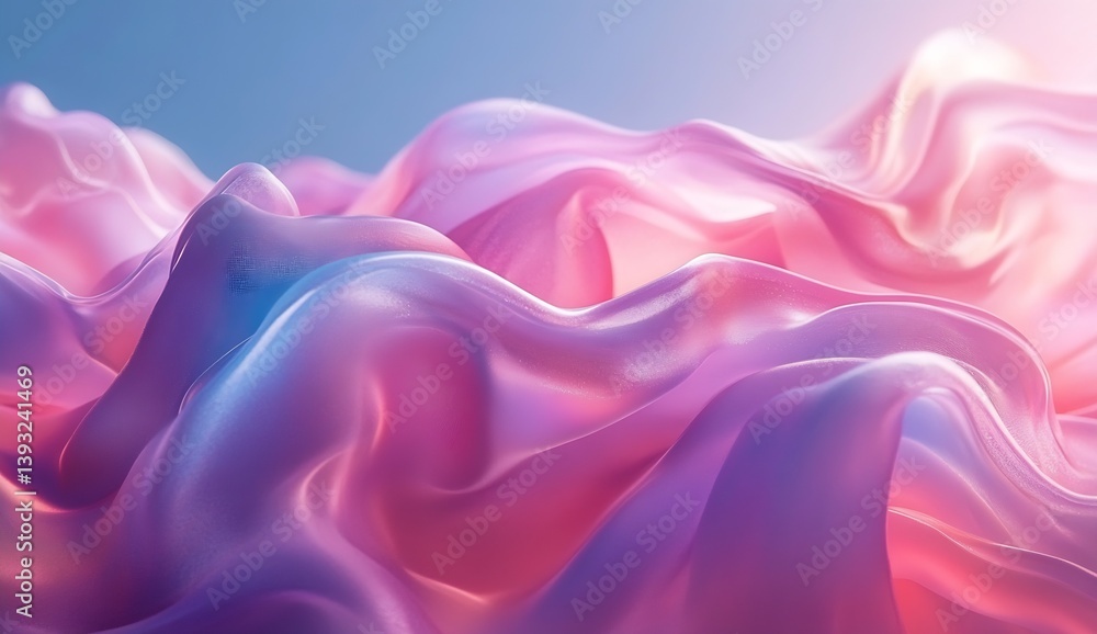 Leinwandbilder Graceful flowing waves in pink and purple tones creating a stunning artistic texture for background design : Generative AI