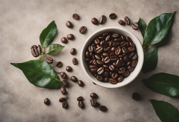 space roasted view green background top leaves coffee vintage copy beans epicure breakfast break aroma seed morning ingredient drink dark object hot mocha wooden natural cappuccino grain black cafes