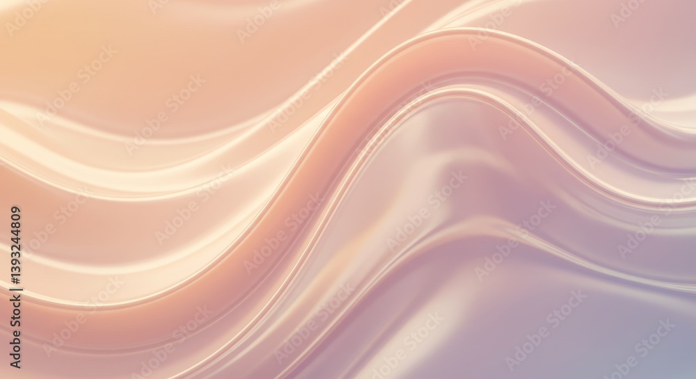 Poster elegant flowing fabric texture - soft, flowing fabric with gentle waves and a peachy-pink color pale