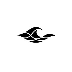 Minimalist Wave Icon: Black on White, Clean Graphic for Branding