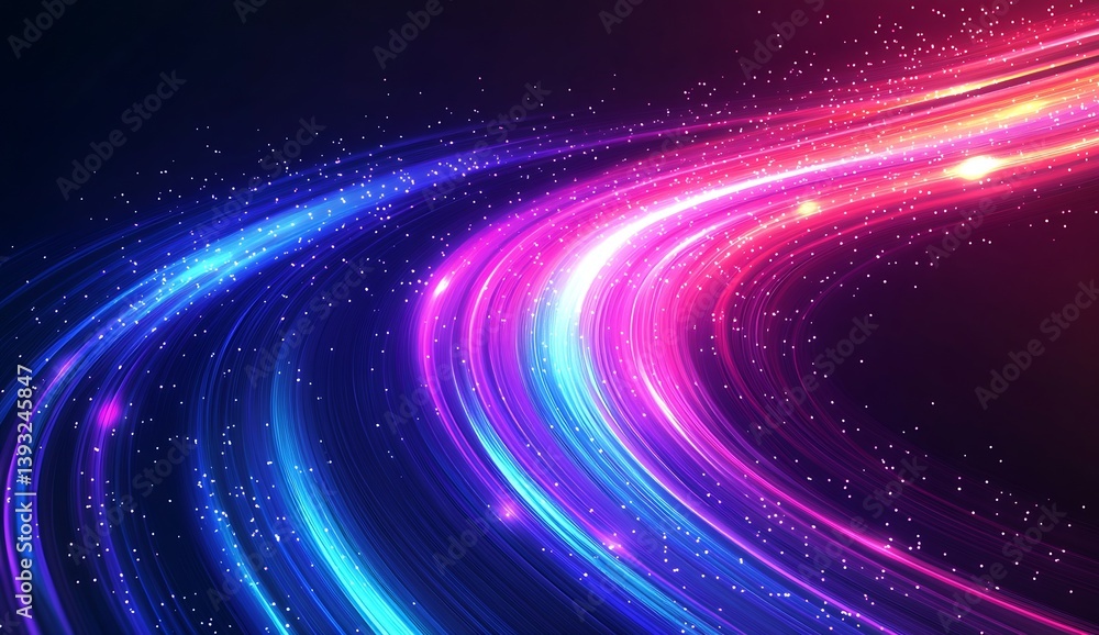 Poster Colorful Waves of Light Creating a Captivating Abstract Background Design : Generative AI