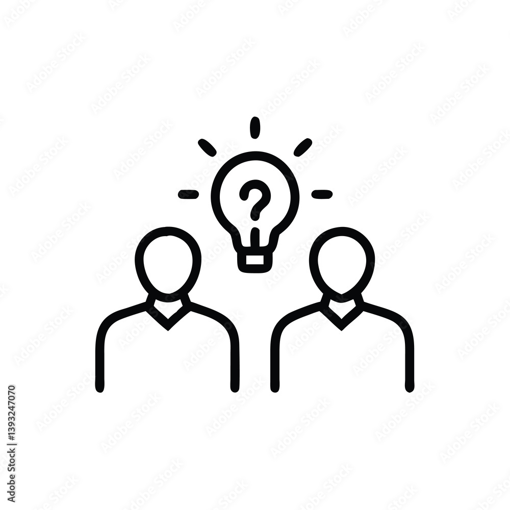Aufkleber teamwork problem solving brainstorming idea generation and discussion creative thinking innovation c