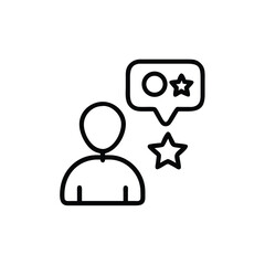 User Feedback Icon Showing Ratings And Customer Satisfaction Outline Design