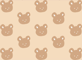Bear Pattern Vintage Design Vector Textile