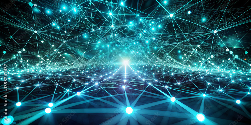 Poster a dynamic network of glowing nodes and lines creates a stunning visual representation of interconnec