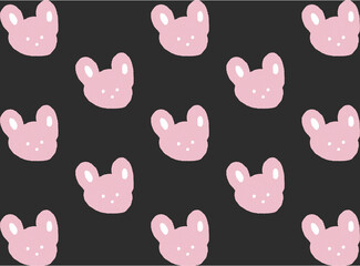 Rabbit Pattern Vintage Design Vector Textile