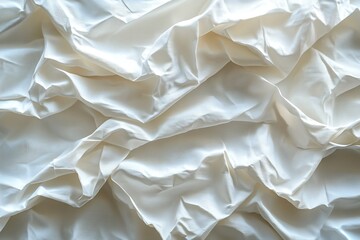 Obraz premium Luxurious White Silk Fabric Draped with Soft Folds and Shimmers Texture Background Ideal for Fashion Design : Generative AI