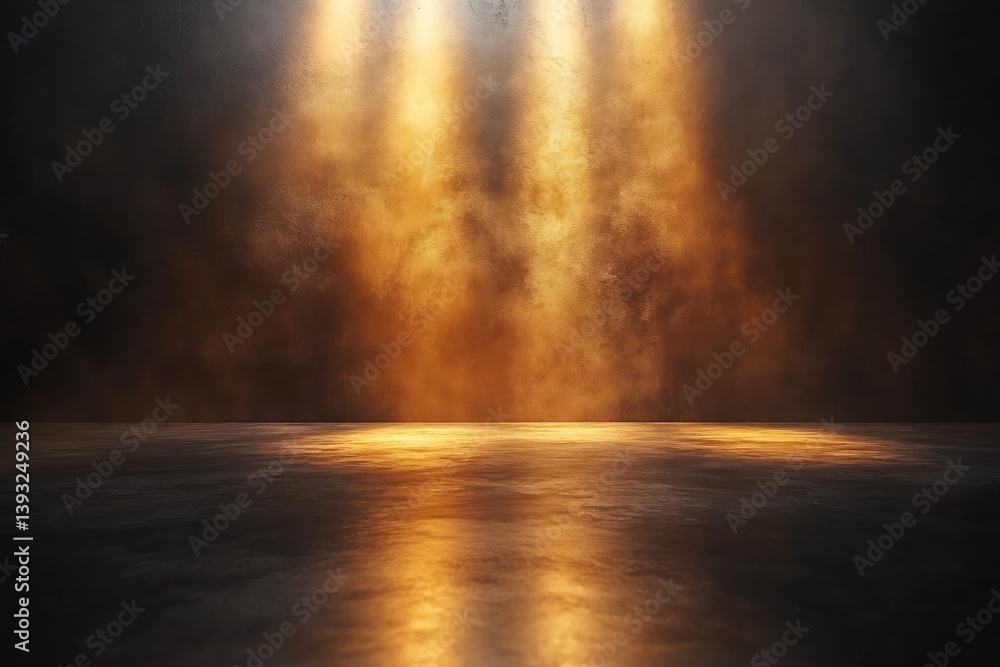 Poster dramatic spotlight on dark concrete wall and floor background perfect for product showcase presentat
