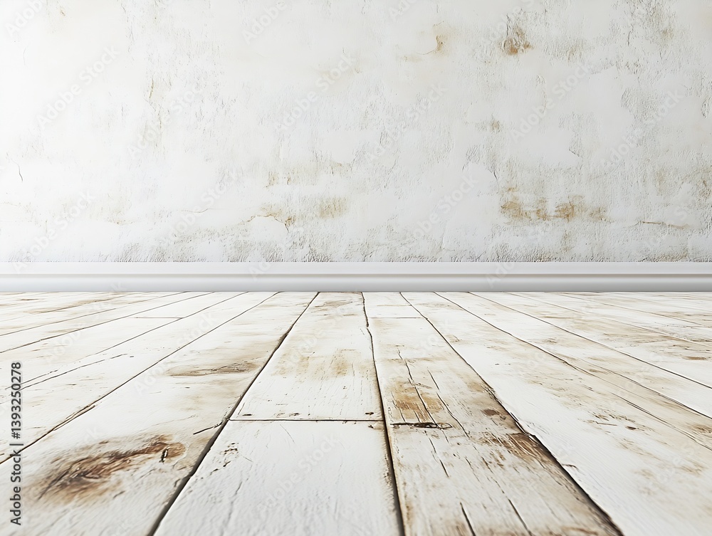 Poster charming rustic wooden floor combined with textured wall perfect for home decor and artistic project