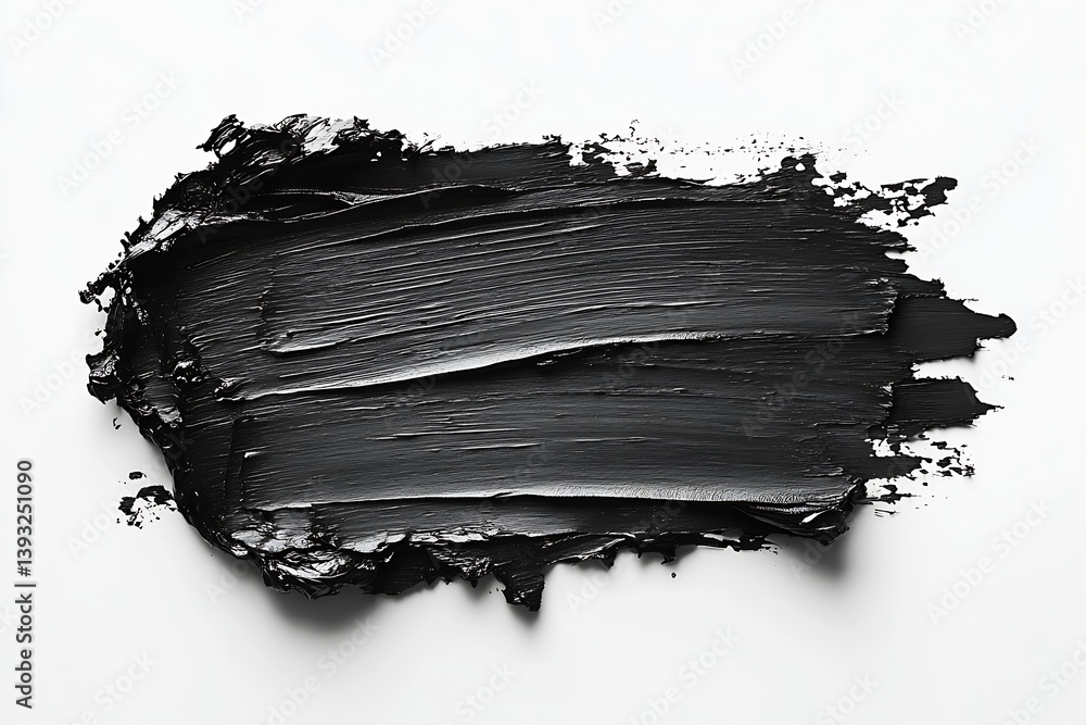 Poster close up texture of black paint stroke on white background creative abstract art design concept : ge