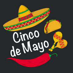 Cinco de Mayo logotype - Mexican holiday