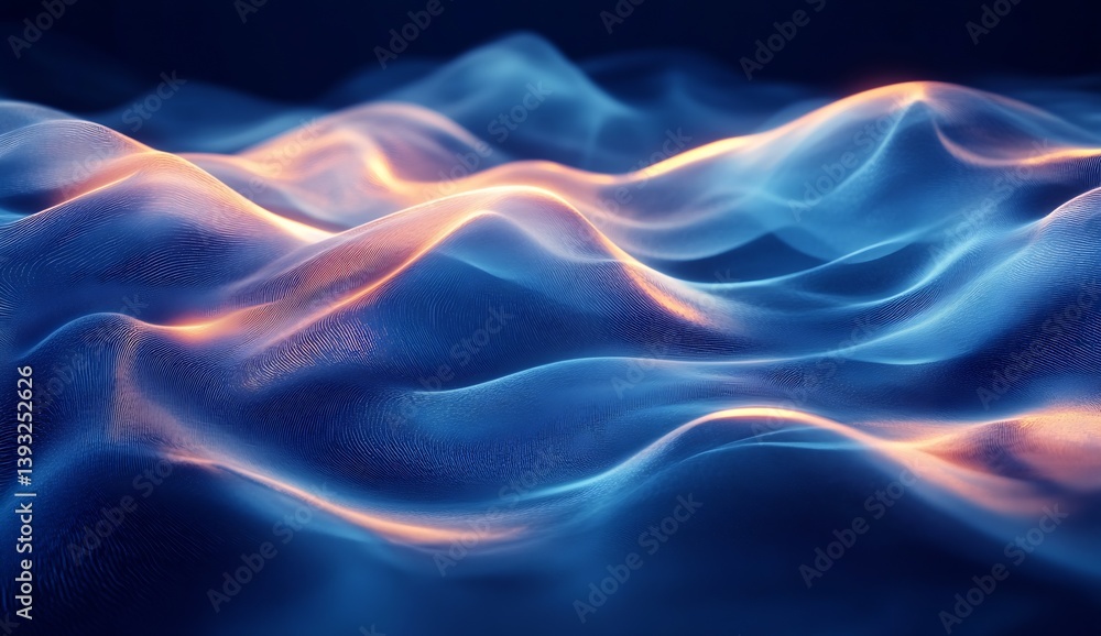 Leinwandbilder Mesmerizing close up of flowing waves with soft luminous highlights creating depth : Generative AI