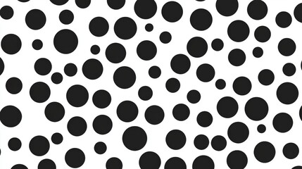 Obraz premium Dynamic seamless black and white polka dot pattern for fashion and textile design