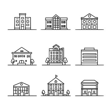 Collection of Residential institutions vector icons, Residential institutions vector images