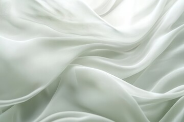 Obraz premium Soft White Fabric Texture with Elegant Flowing Drapery Background