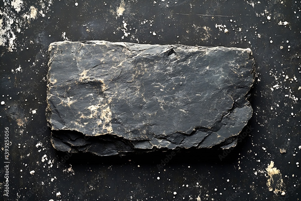 Poster dark slate stone slab texture with white speckles natural rock background minimalist design textured